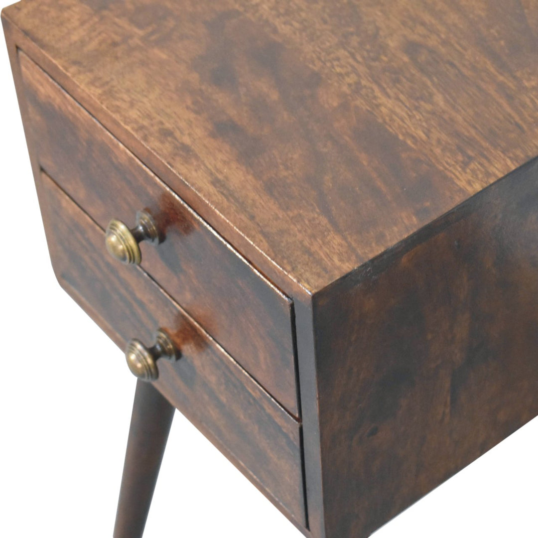 Mini 2 Drawer California Walnut Bedside