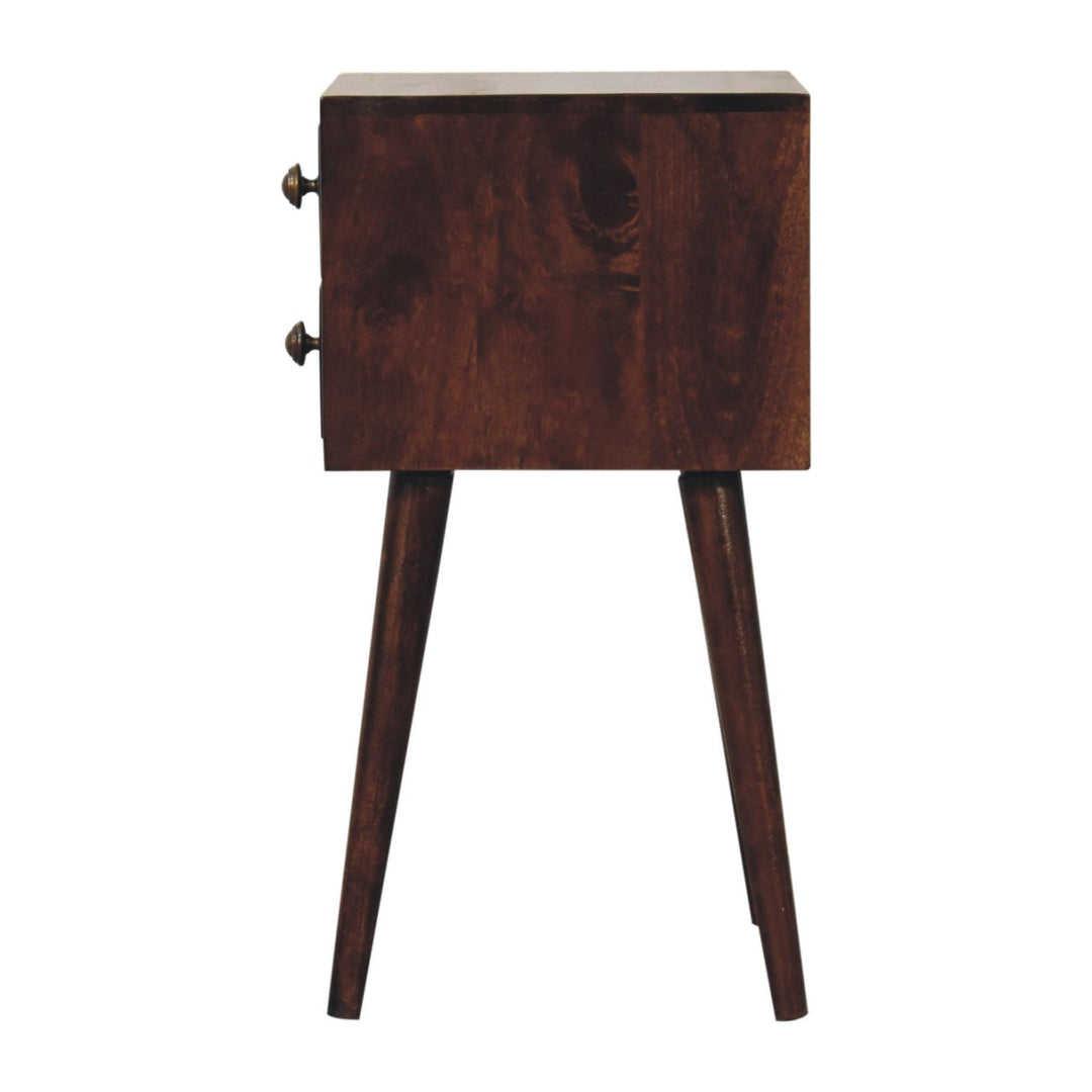 Mini 2 Drawer California Walnut Bedside