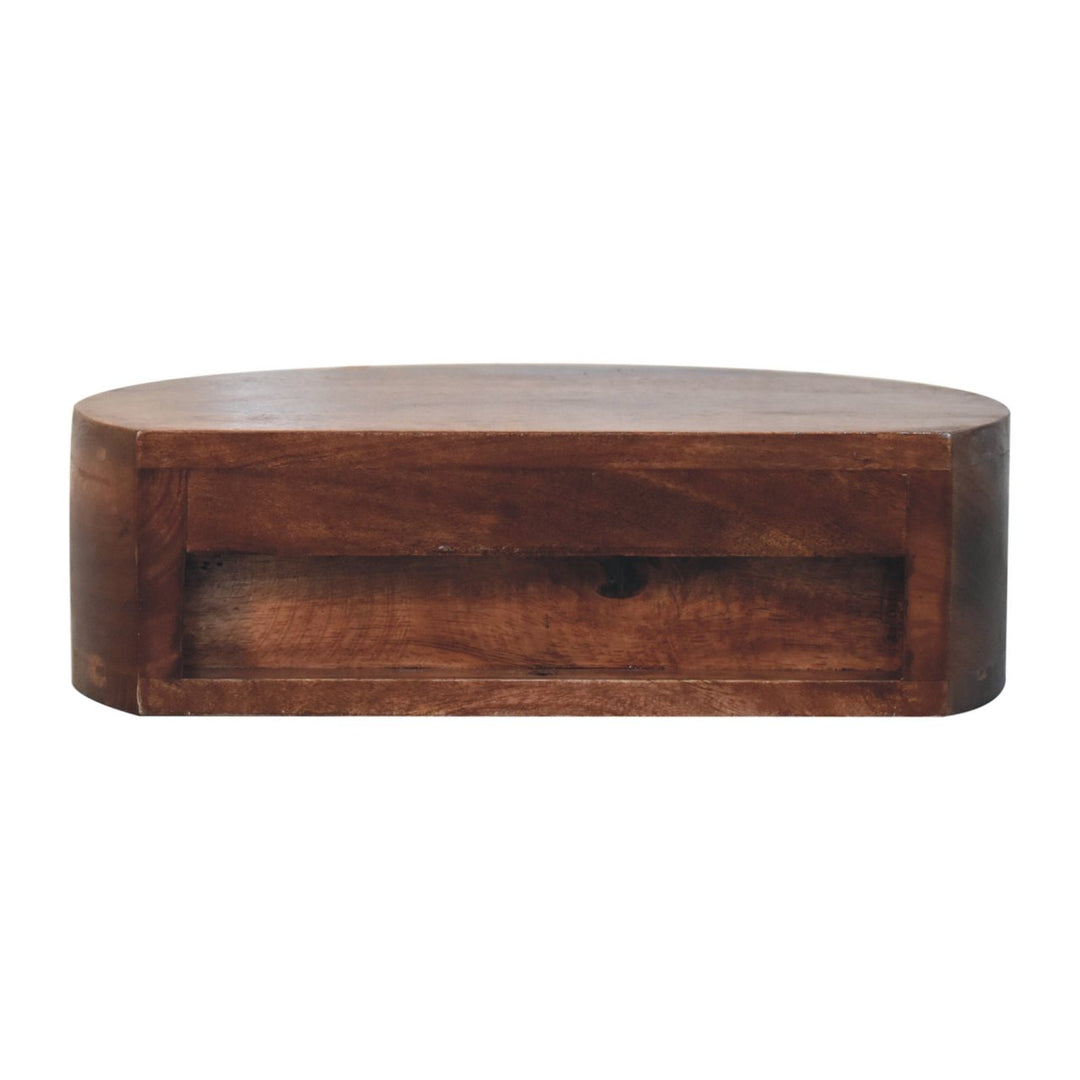 Honey Caramel Wall Mounted Rounded Bedside