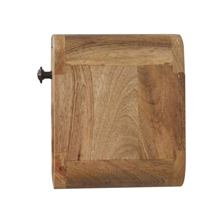 Extra Mini Curved Oak-ish Bedside with Open Slot-Smiddy Furniture