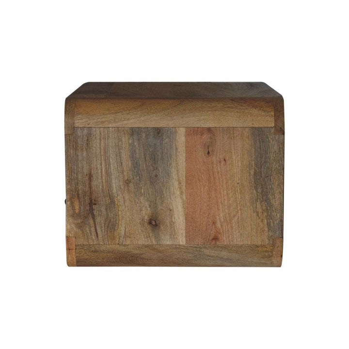 Large Oak-ish Curve Upper Slot Floating Bedside-Smiddy Furniture