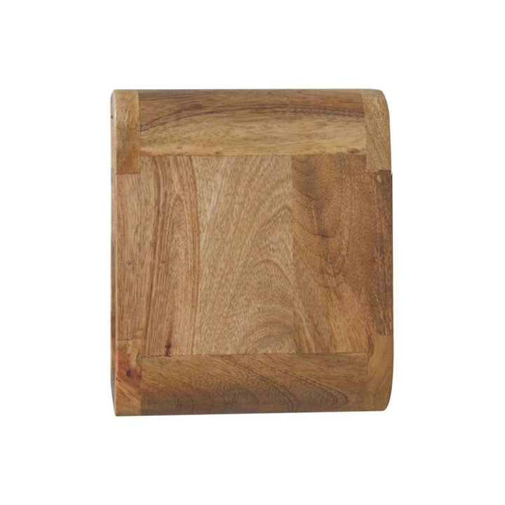 Extra Mini Wall Mounted Curved Oak - ish Bedside with Open Slot - Smiddy Furniture