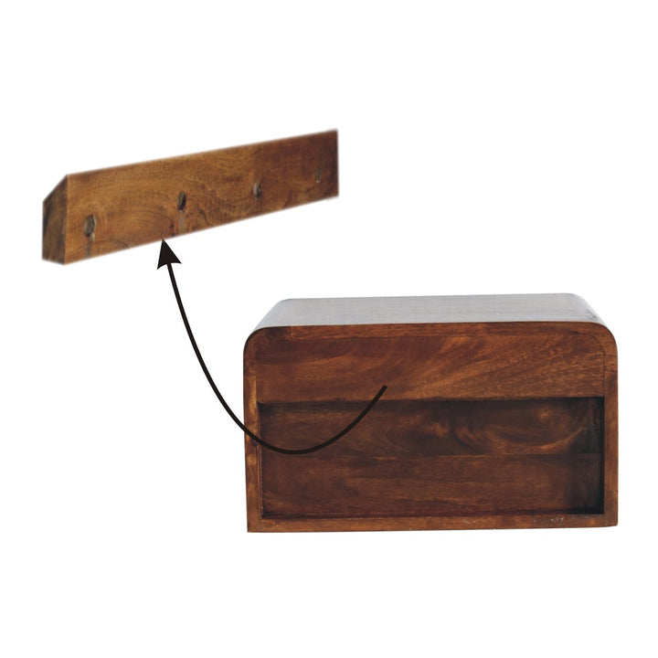 Chunky Chestnut Floating Bedside-Smiddy Furniture