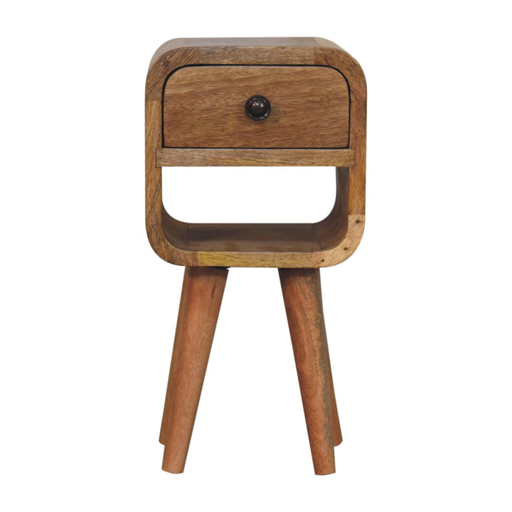 Extra Mini Oak-ish Curve Lower Bedside-Smiddy Furniture