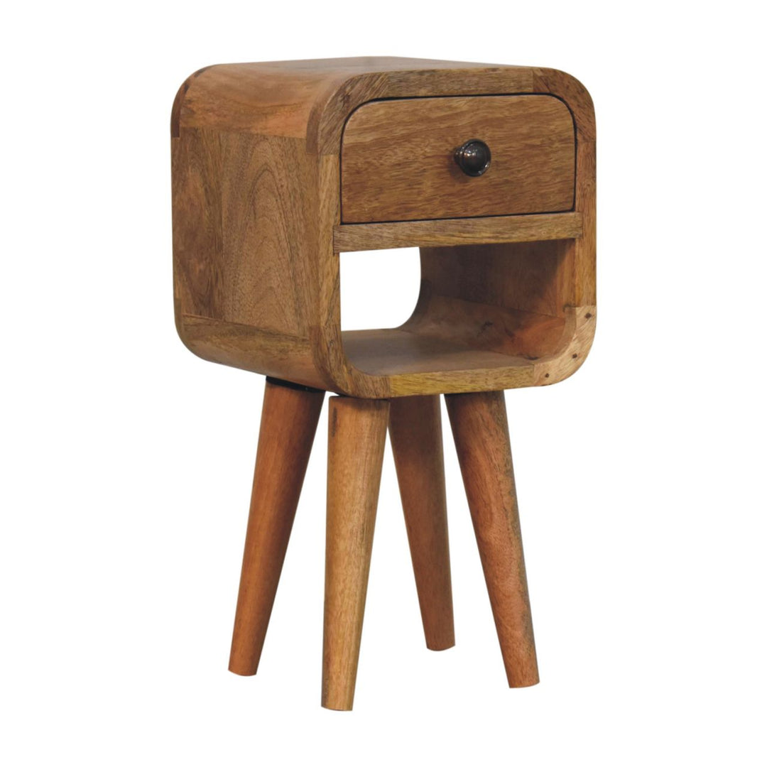 Extra Mini Oak-ish Curve Lower Bedside-Smiddy Furniture
