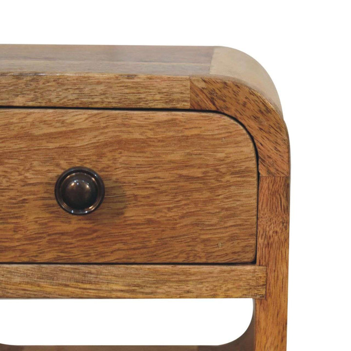 Extra Mini Oak-ish Curve Lower Bedside-Smiddy Furniture