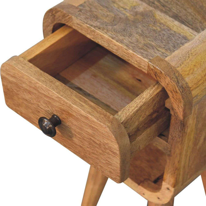 Extra Mini Oak-ish Curve Lower Bedside-Smiddy Furniture