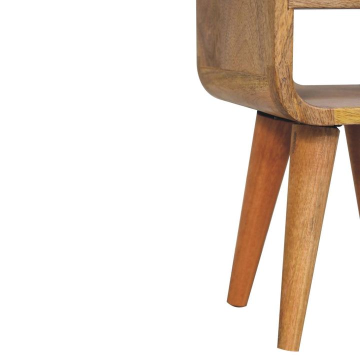 Extra Mini Oak-ish Curve Lower Bedside-Smiddy Furniture
