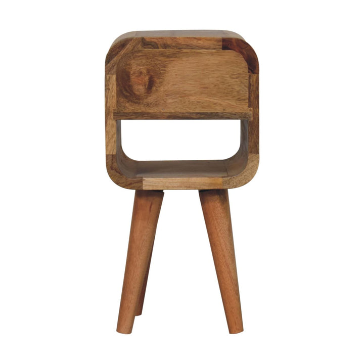 Extra Mini Oak-ish Curve Lower Bedside-Smiddy Furniture