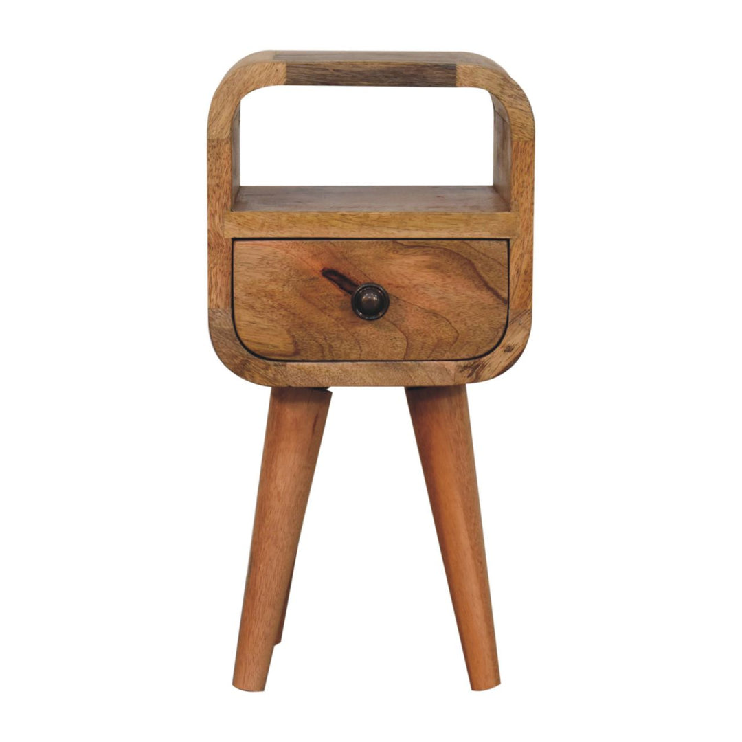 Extra Mini Oakish Curve Open Slot Bedside-Smiddy Furniture