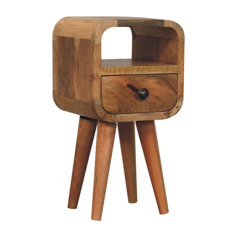 Extra Mini Oakish Curve Open Slot Bedside-Smiddy Furniture