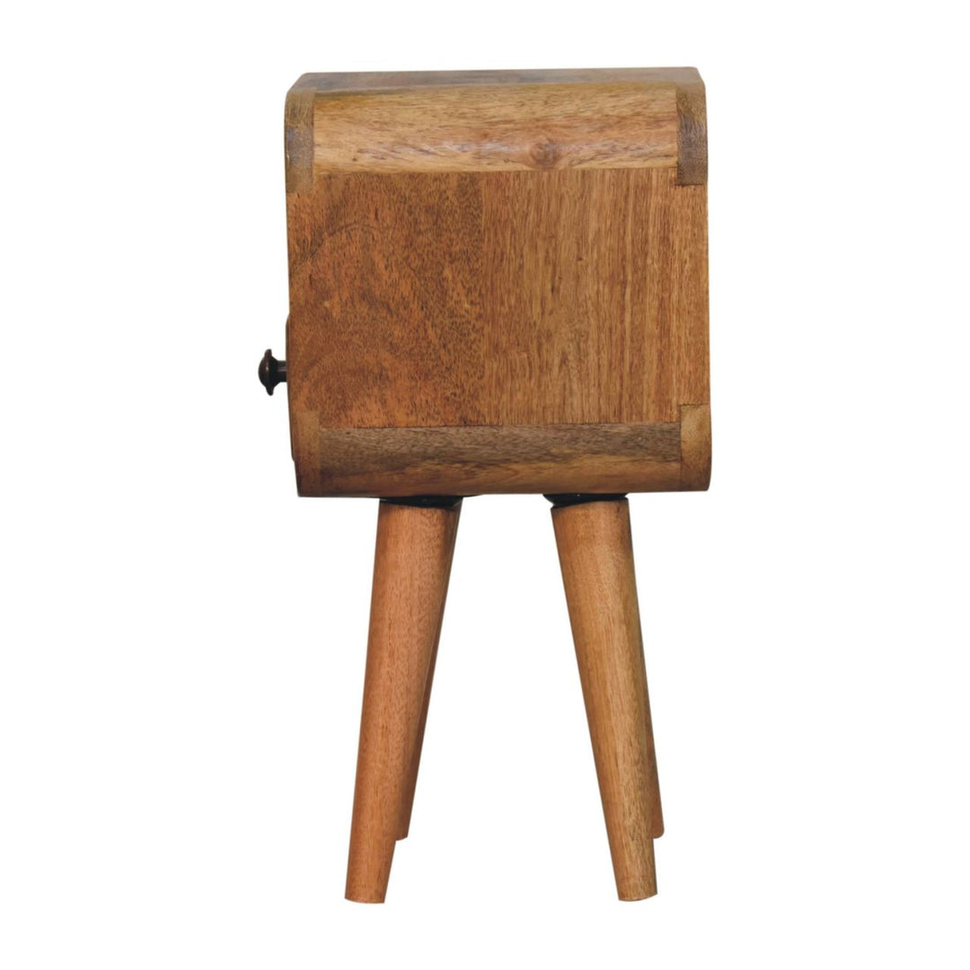 Extra Mini Oakish Curve Open Slot Bedside-Smiddy Furniture