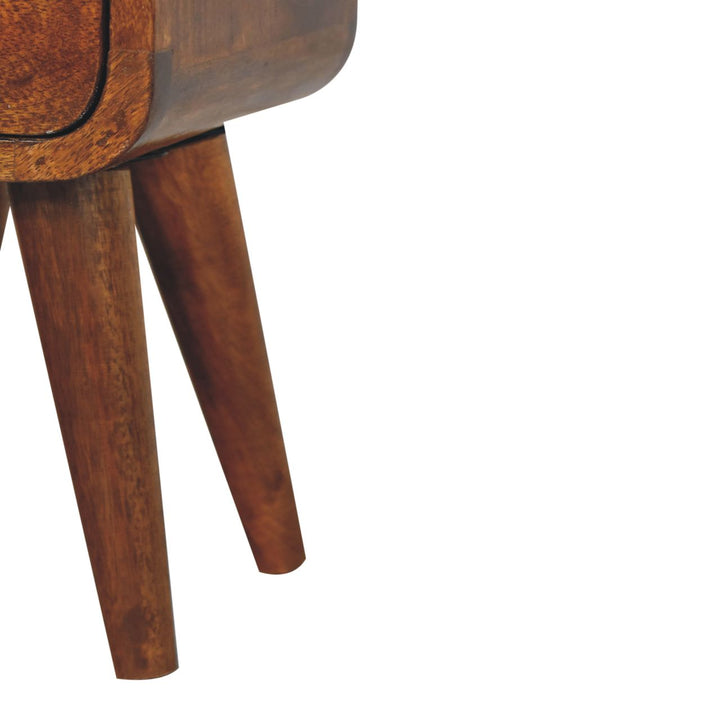 Extra Mini Chestnut Curve Open Slot Bedside-Smiddy Furniture