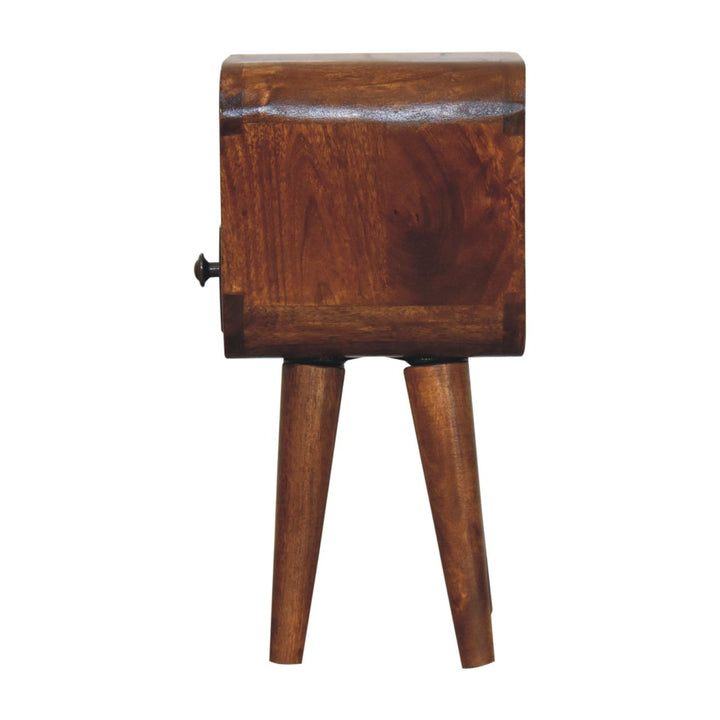 Extra Mini Chestnut Curve Open Slot Bedside-Smiddy Furniture