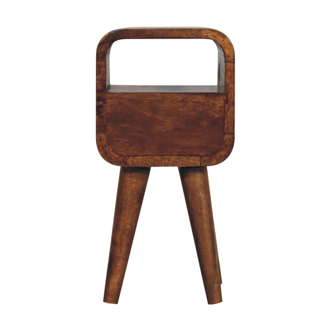 Extra Mini Chestnut Curve Open Slot Bedside-Smiddy Furniture
