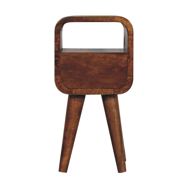 Extra Mini Chestnut Curve Open Slot Bedside-Smiddy Furniture