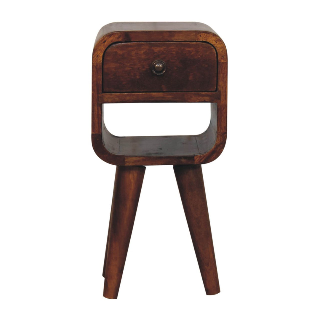 Extra Mini Chestnut Curve Lower Bedside - Smiddy Furniture