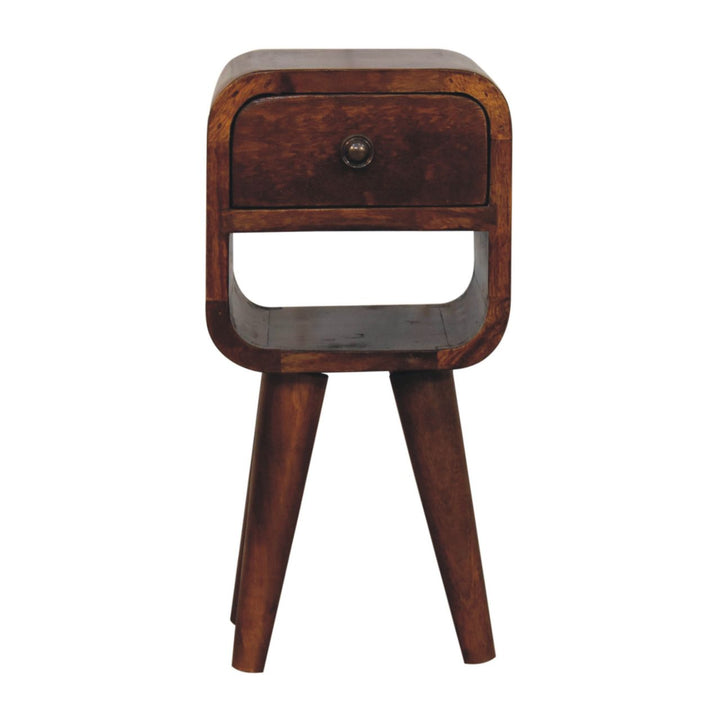 Extra Mini Chestnut Curve Lower Bedside - Smiddy Furniture