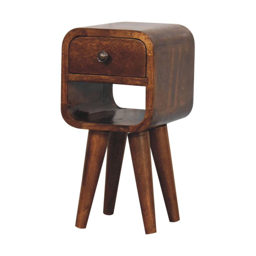 Extra Mini Chestnut Curve Lower Bedside - Smiddy Furniture