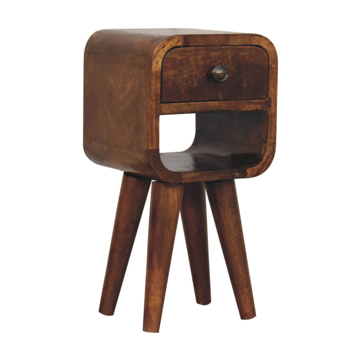 Extra Mini Chestnut Curve Lower Bedside - Smiddy Furniture