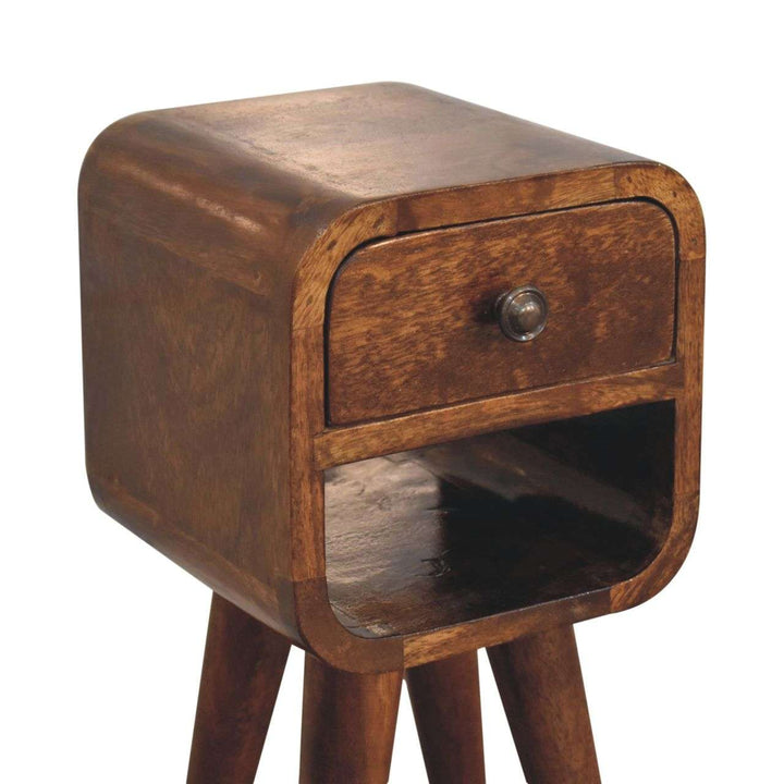 Extra Mini Chestnut Curve Lower Bedside - Smiddy Furniture