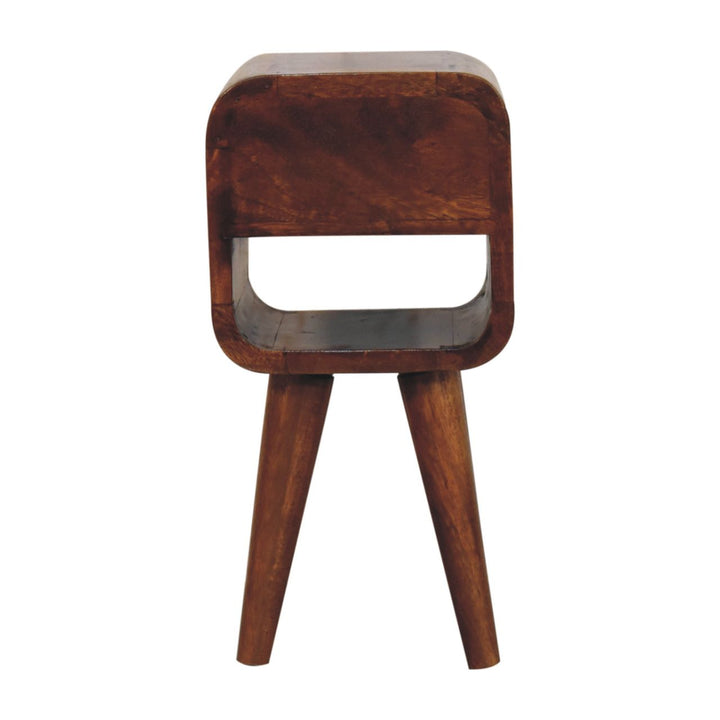 Extra Mini Chestnut Curve Lower Bedside - Smiddy Furniture
