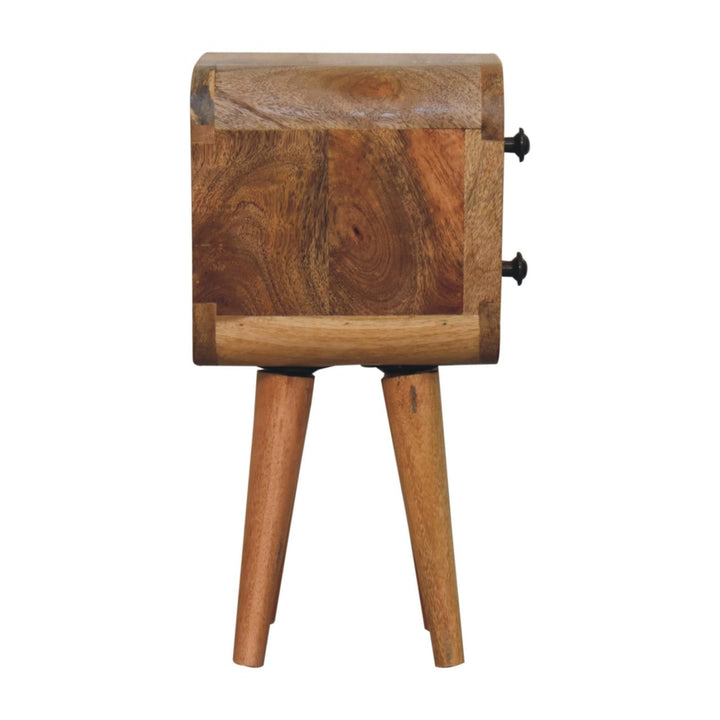 Extra Mini Curved Oak - ish Bedside - Smiddy Furniture