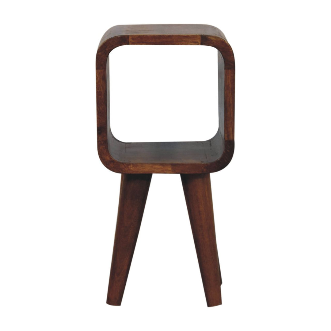 Extra Mini Minimalist Open Curved Chestnut Bedside-Smiddy Furniture