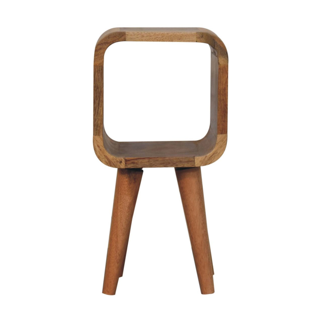Extra Mini Minimalist Open Curved Oak-ish Bedside-Smiddy Furniture