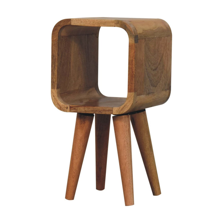 Extra Mini Minimalist Open Curved Oak-ish Bedside-Smiddy Furniture