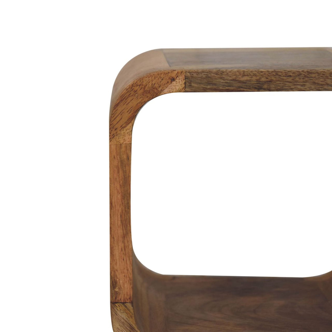 Extra Mini Minimalist Open Curved Oak-ish Bedside-Smiddy Furniture