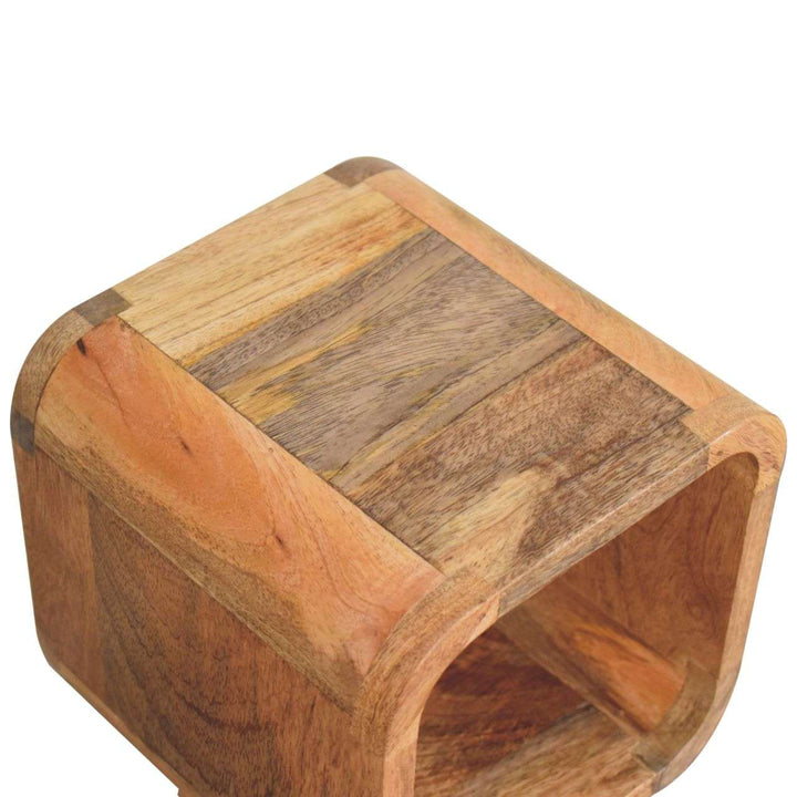 Extra Mini Minimalist Open Curved Oak-ish Bedside-Smiddy Furniture