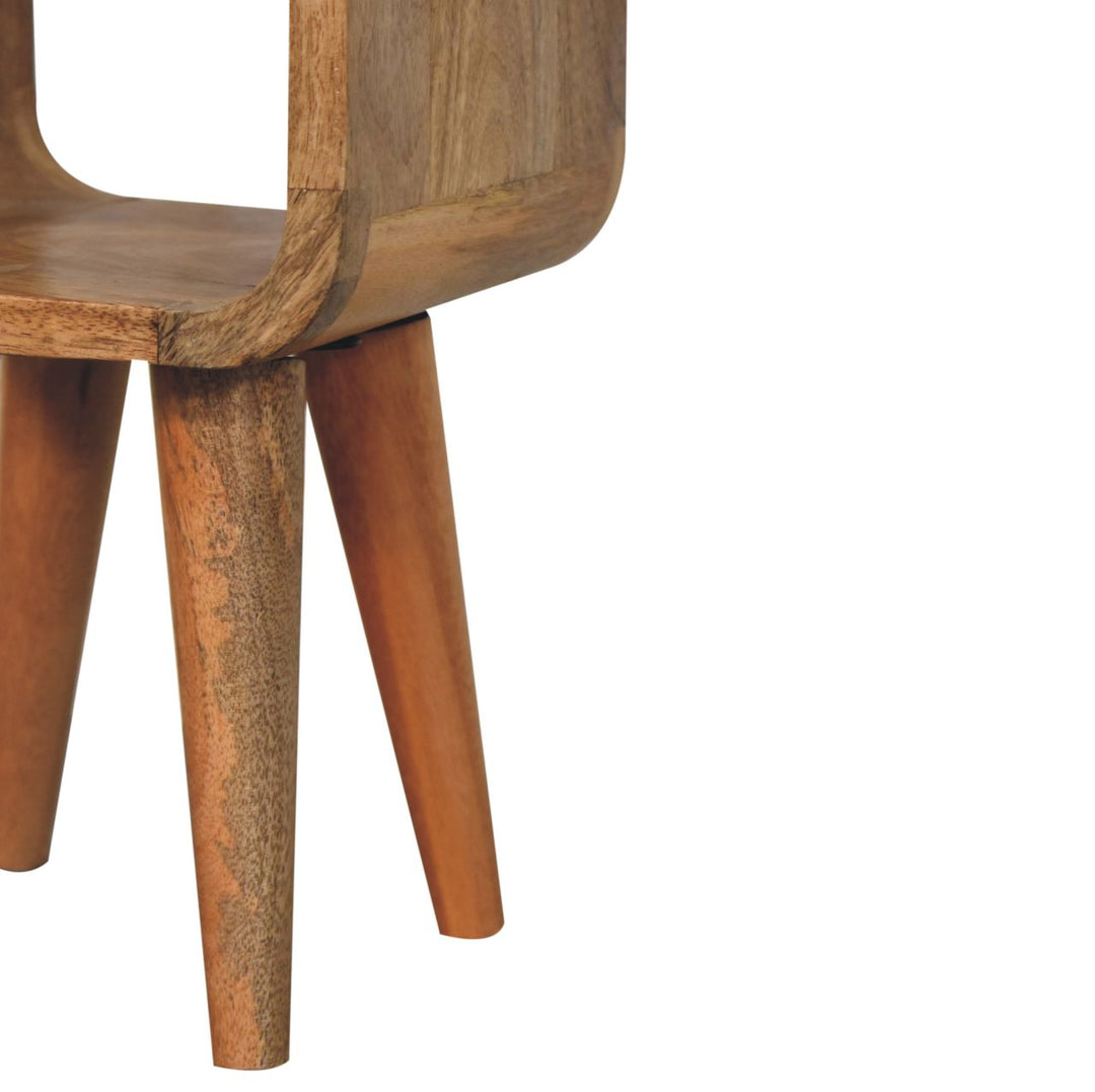 Extra Mini Minimalist Open Curved Oak-ish Bedside-Smiddy Furniture