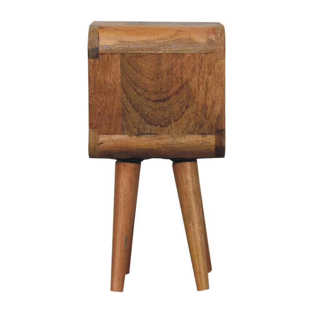 Extra Mini Minimalist Open Curved Oak-ish Bedside-Smiddy Furniture