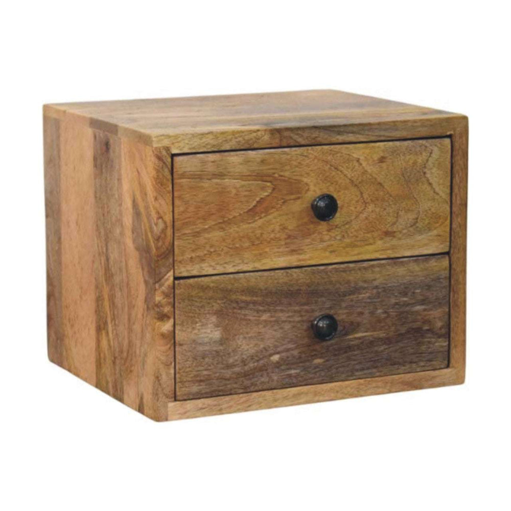 Solis 2 - Drawer Oak - ish Wall Mounted Nightstand - Smiddy Furniture