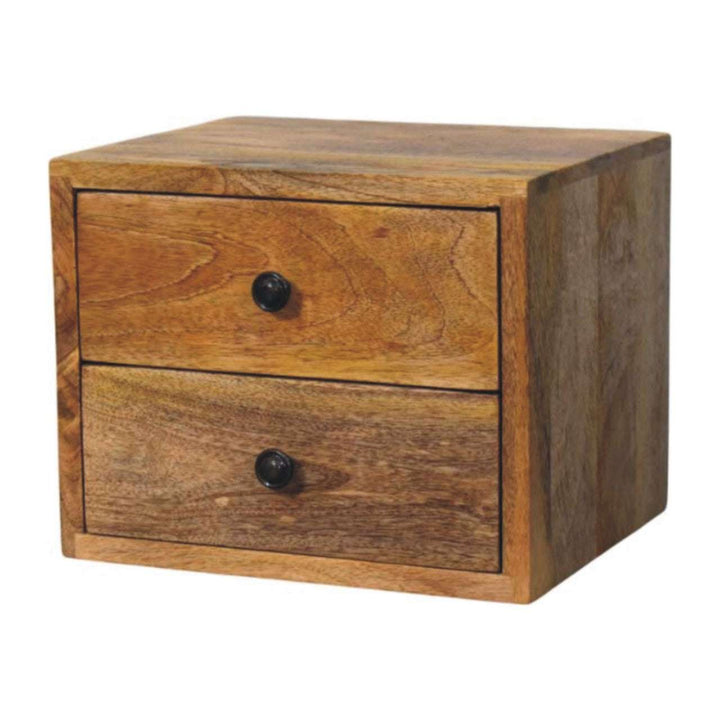 Solis 2 - Drawer Oak - ish Wall Mounted Nightstand - Smiddy Furniture