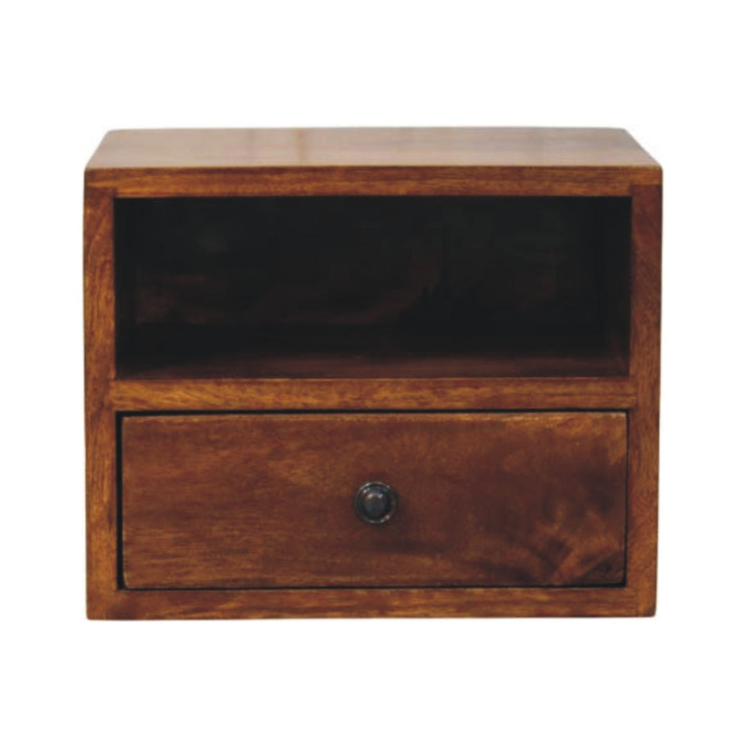 Solis 1 - Drawer Chestnut Wall Mounted Nightstand - Smiddy Furniture