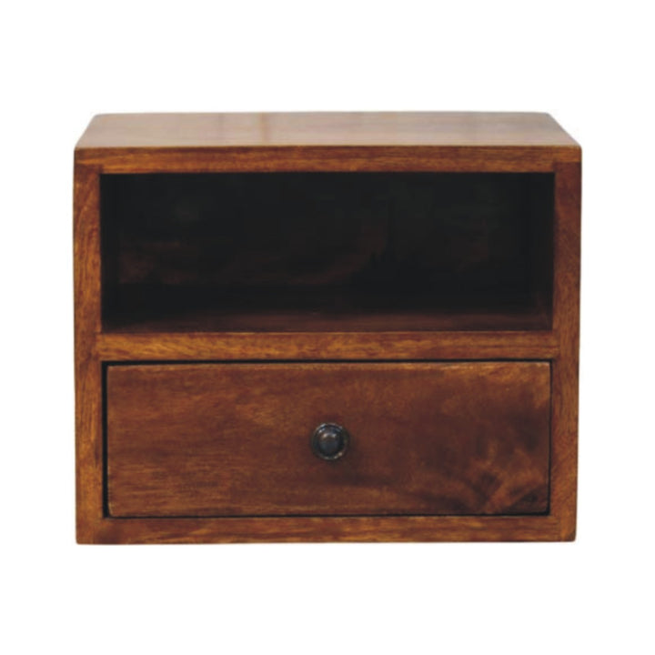 Solis 1 - Drawer Chestnut Wall Mounted Nightstand - Smiddy Furniture