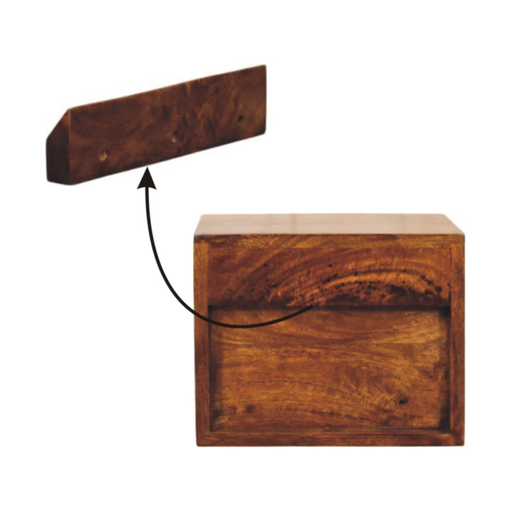 Solis 1 - Drawer Chestnut Wall Mounted Nightstand - Smiddy Furniture