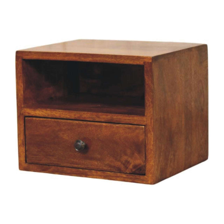 Solis 1 - Drawer Chestnut Wall Mounted Nightstand - Smiddy Furniture