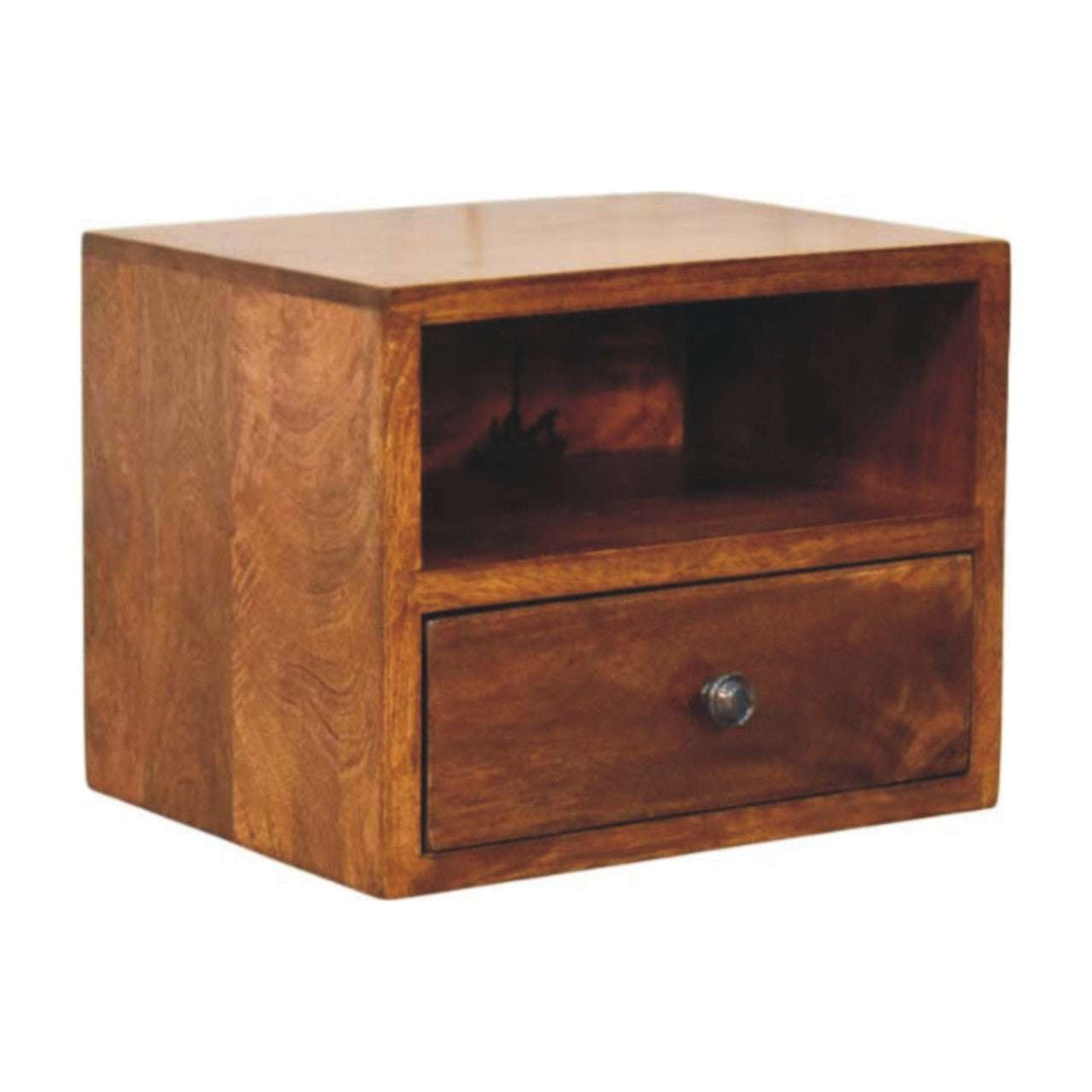Solis 1 - Drawer Chestnut Wall Mounted Nightstand - Smiddy Furniture