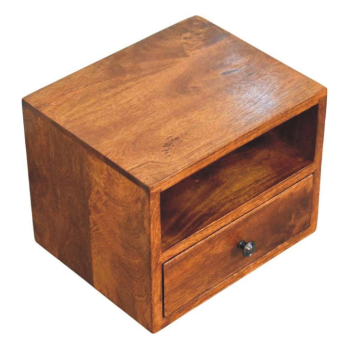 Solis 1 - Drawer Chestnut Wall Mounted Nightstand - Smiddy Furniture
