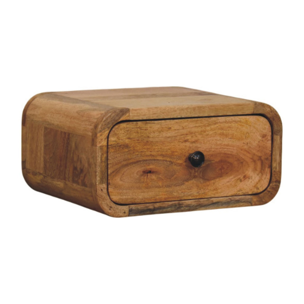 Avora Mini Wall - Mounted Oak - ish 1 Drawer Nightstand - Smiddy Furniture