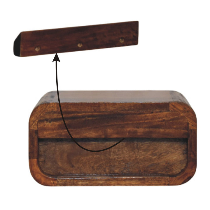 Avora Mini Wall-Mounted Chestnut 1 Drawer Nightstand