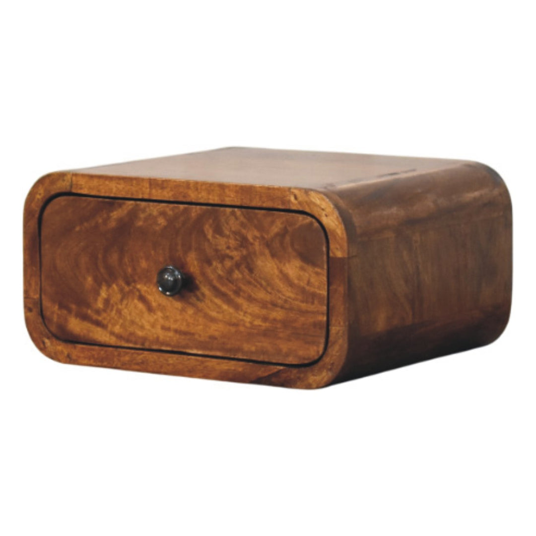 Avora Mini Wall - Mounted Chestnut 1 Drawer Nightstand - Smiddy Furniture