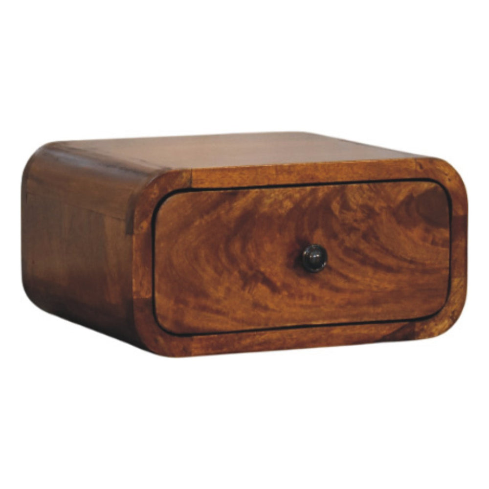 Avora Mini Wall - Mounted Chestnut 1 Drawer Nightstand - Smiddy Furniture