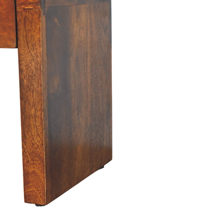 Mini Darcy Chestnut Nightstand with Curved Edges-Smiddy Furniture