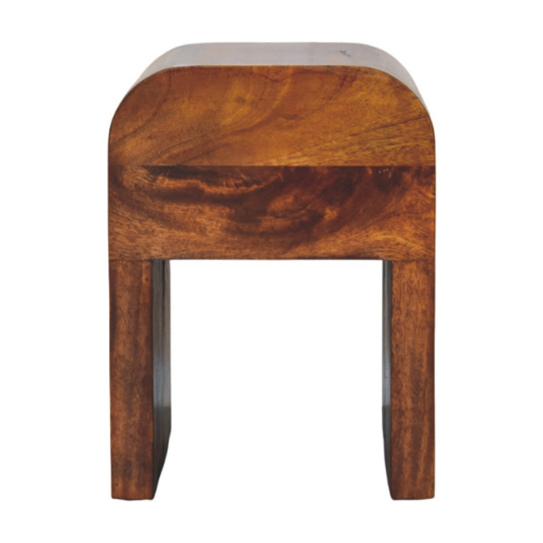Mini Darcy Chestnut Nightstand with Curved Edges-Smiddy Furniture