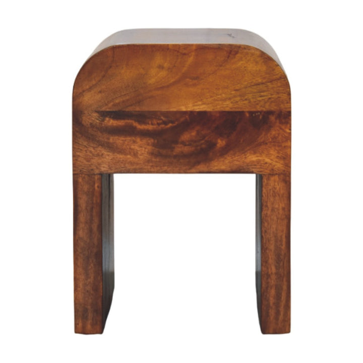 Mini Darcy Chestnut Nightstand with Curved Edges-Smiddy Furniture