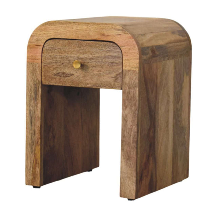 Mini Darcy Oak-ish Nightstand with Curved Edges-Smiddy Furniture